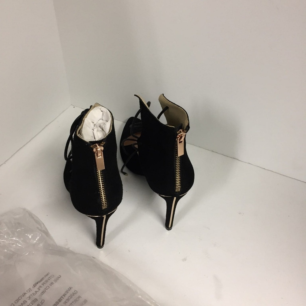 Lace Odyssey Heels Genuine Suede 3 1/2″ heel BLACK - Picture 7 of 8